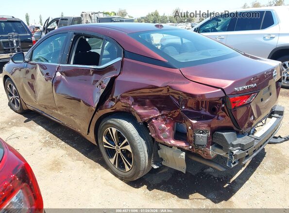 3N1AB8CV9MY267382 2021 NISSAN SENTRA Burgundy Trasero izquierdo