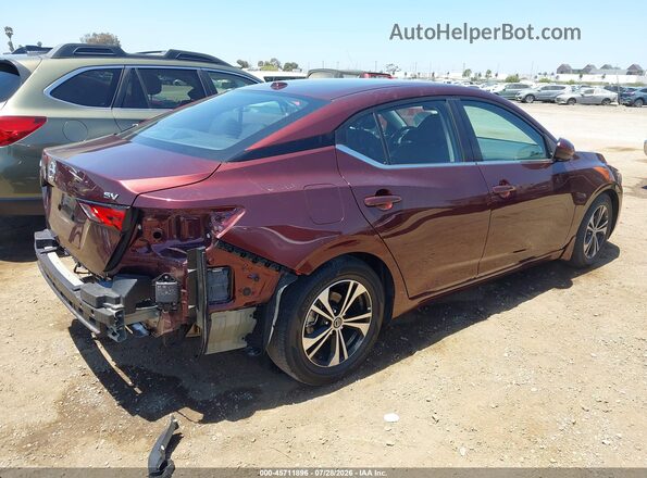 3N1AB8CV9MY267382 2021 NISSAN SENTRA Burgundy Trasero derecho
