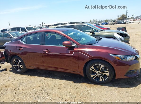 3N1AB8CV9MY267382 2021 NISSAN SENTRA Burgundy Vista interior de 360 grados