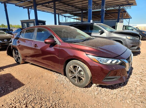 3N1AB8CV9MY267401 2021 NISSAN SENTRA Красный Передняя правая четверть