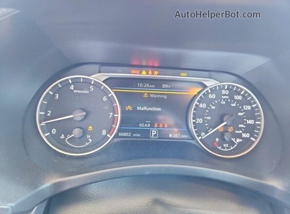 3N1AB8CV9MY267401 2021 NISSAN SENTRA Красный Вид щитка приборов