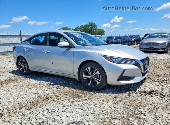 3N1AB8CV9MY326852 2021 NISSAN SENTRA Серебряный Передняя правая четверть