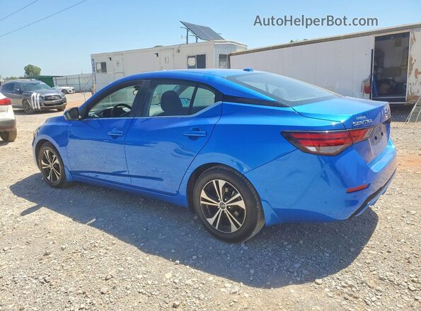 3N1AB8CV9NY273300 2022 NISSAN SENTRA Blue Trasero izquierdo