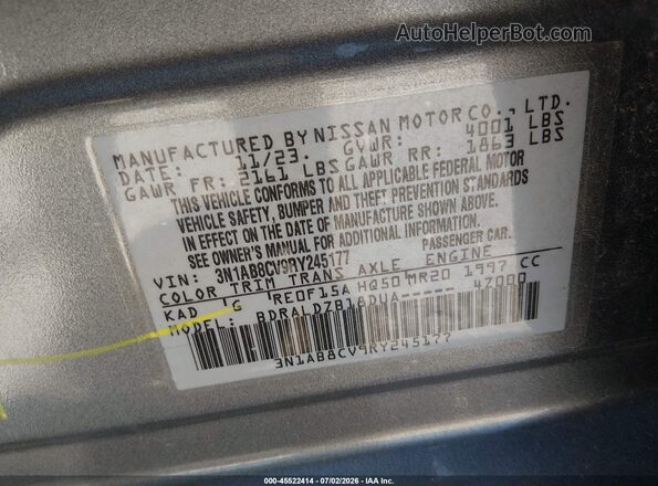 3N1AB8CV9RY245177 2024 NISSAN SENTRA Gray Вид підкапотного простору