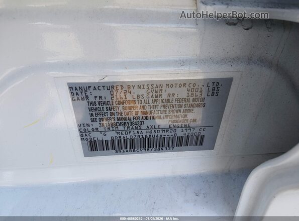 3N1AB8CV9RY384337 2024 NISSAN SENTRA Белый Вид подкапотного пространства