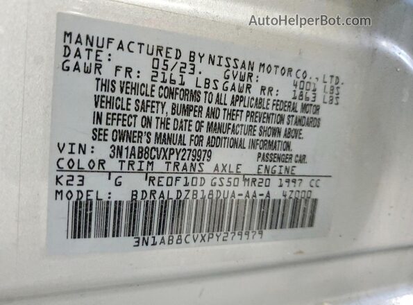 3N1AB8CVXPY279979 2023 NISSAN SENTRA Silver Вид підкапотного простору