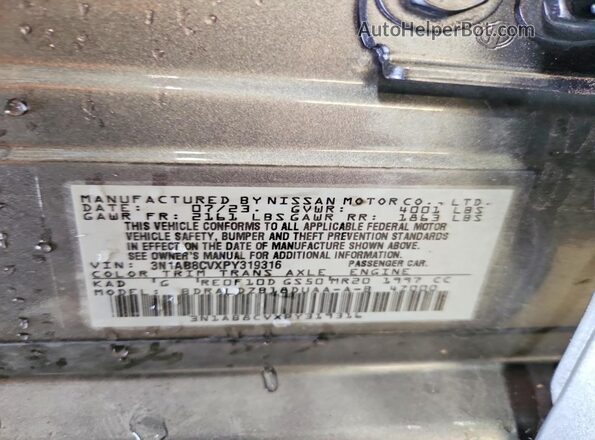3N1AB8CVXPY319316 2023 NISSAN SENTRA Gray Engine compartment view