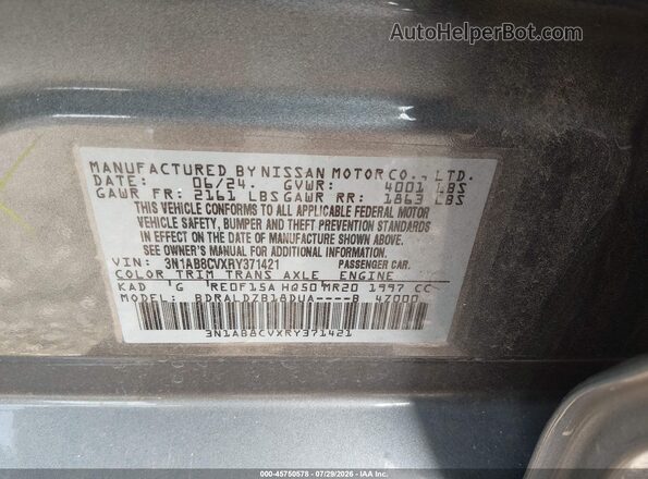 3N1AB8CVXRY371421 2024 NISSAN SENTRA Gray ძრავის განყოფილების ხედი