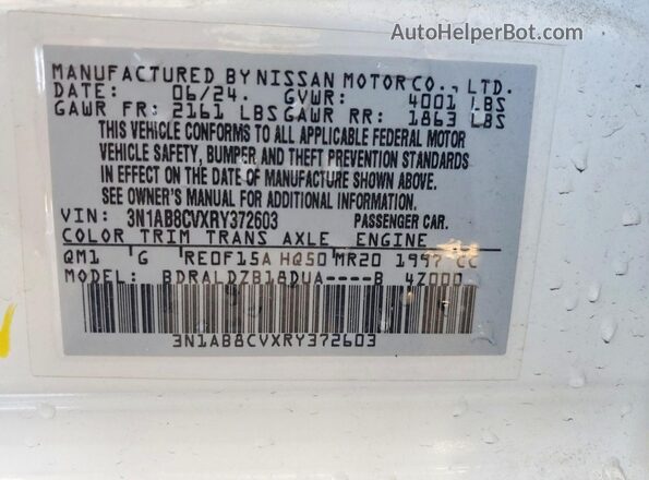 3N1AB8CVXRY372603 2024 NISSAN SENTRA White Շարժիչի բաժամունքի տեսք