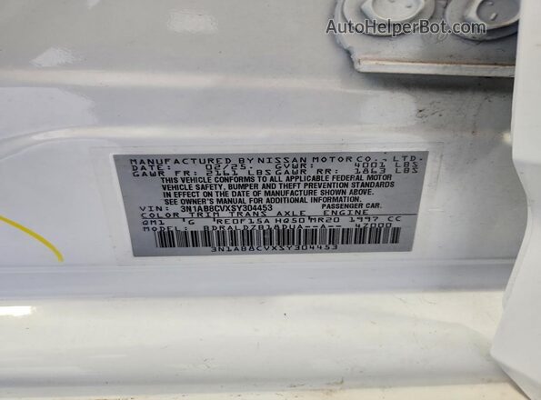 3N1AB8CVXSY304453 2025 NISSAN SENTRA White ძრავის განყოფილების ხედი
