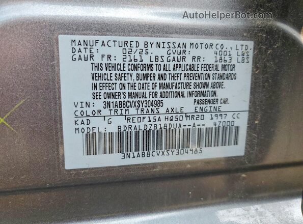 3N1AB8CVXSY304985 2025 NISSAN SENTRA Gray Вид підкапотного простору