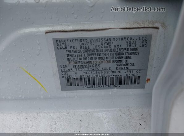 3N1AB8CVXSY323827 2025 NISSAN SENTRA White Engine compartment view