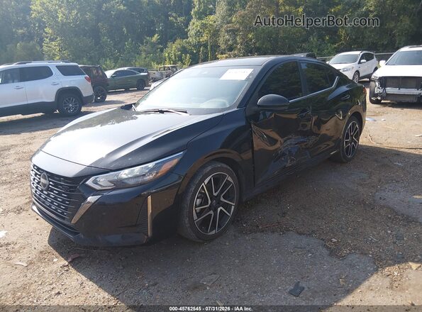 3N1AB8DV0SY293414 2025 NISSAN SENTRA Black Առջևի ձախ երեք քառորդ տեսարան