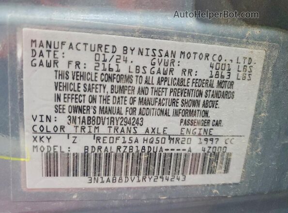 3N1AB8DV1RY294243 2024 NISSAN SENTRA Teal Engine compartment view