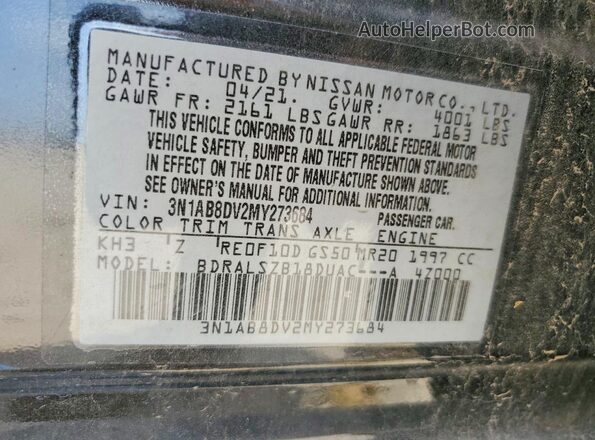 3N1AB8DV2MY273684 2021 NISSAN SENTRA Черный Вид подкапотного пространства