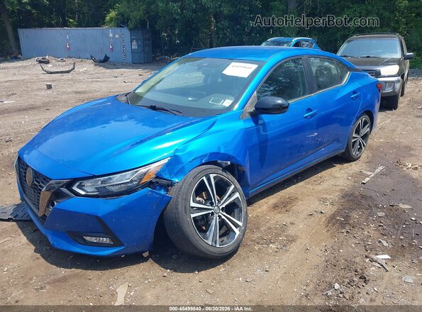3N1AB8DV2MY304805 2021 NISSAN SENTRA Blue წინა მარცხენა ხედი სამი მეოთხედიდან