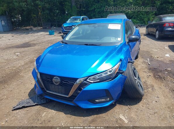 3N1AB8DV2MY304805 2021 NISSAN SENTRA Blue ხელსაწყოთა პანელის ხედი