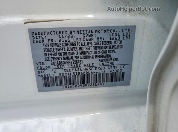 3N1AB8DV3RY256481 2024 NISSAN SENTRA Белый Вид подкапотного пространства