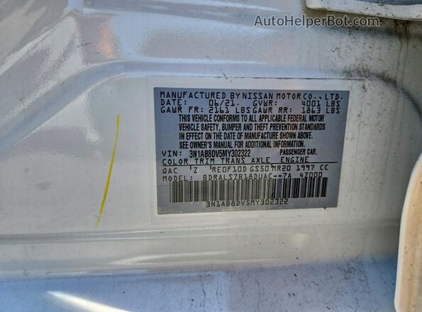 3N1AB8DV5MY302322 2021 NISSAN SENTRA White Widok komory silnika