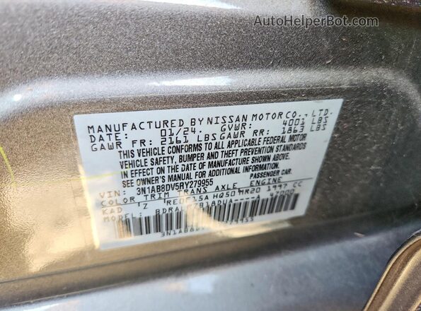 3N1AB8DV5RY279955 2024 NISSAN SENTRA Gray Շարժիչի բաժամունքի տեսք