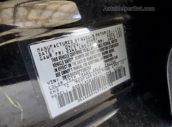 3N1AB8DV6PY266743 2023 NISSAN SENTRA Black Engine compartment view