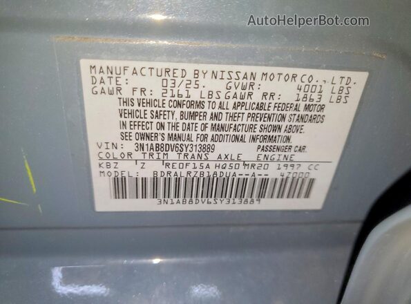 3N1AB8DV6SY313889 2025 NISSAN SENTRA Gray VIN კოდის სტიკერის ხედი