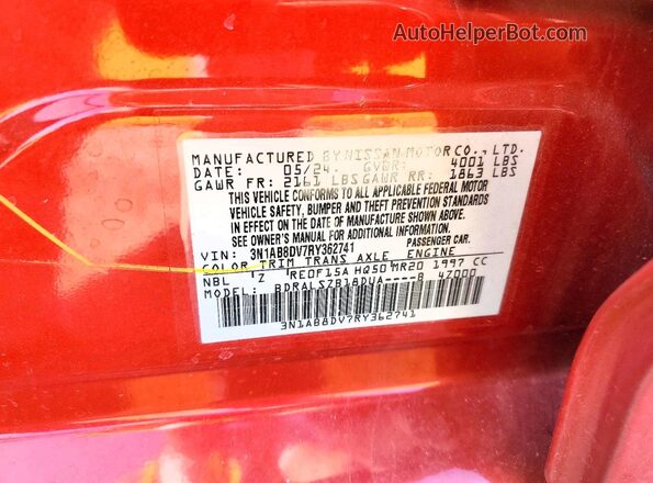 3N1AB8DV7RY362741 2024 NISSAN SENTRA Red Vista del compartimento del motor