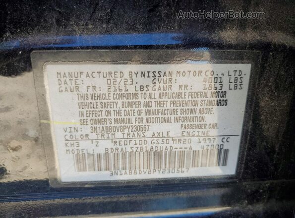 3N1AB8DV8PY230567 2023 NISSAN SENTRA Черный Вид подкапотного пространства