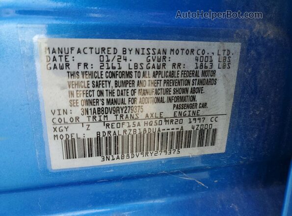 3N1AB8DV9RY279375 2024 NISSAN SENTRA Blue Շարժիչի բաժամունքի տեսք