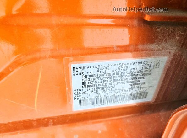 3N1AB8DVXRY342242 2024 NISSAN SENTRA Оранжевый Вид подкапотного пространства