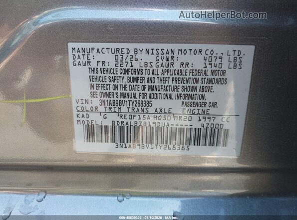 3N1AB9BV1TY268385 2026 NISSAN SENTRA Gray Vista del compartimento del motor