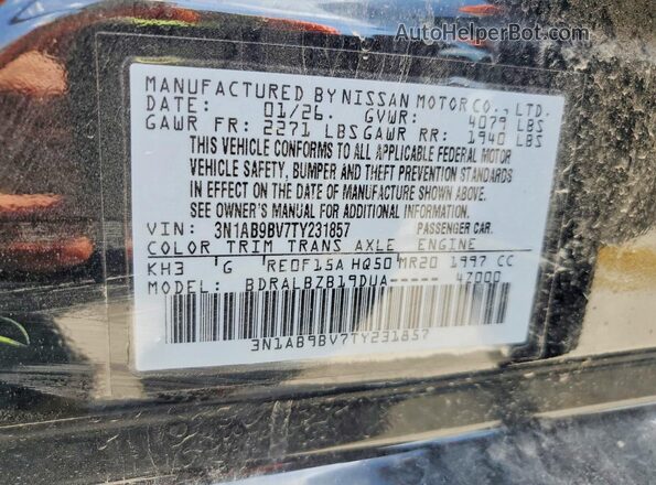 3N1AB9BV7TY231857 2026 NISSAN SENTRA Black Engine compartment view
