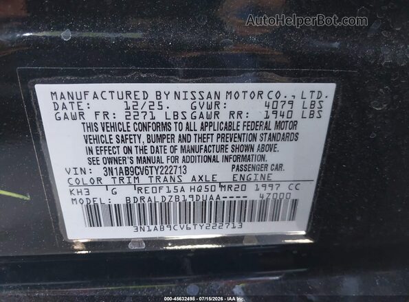 3N1AB9CV6TY222713 2026 NISSAN SENTRA Black Շարժիչի բաժամունքի տեսք