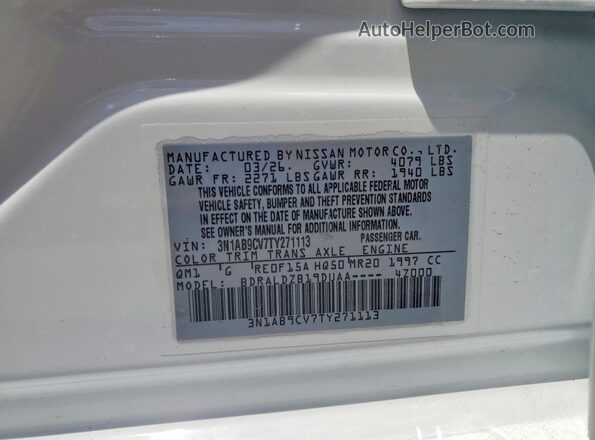 3N1AB9CV7TY271113 2026 NISSAN SENTRA White Engine compartment view