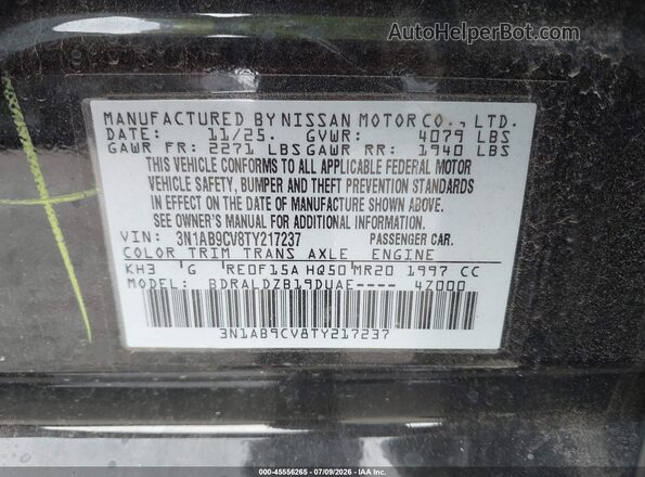 3N1AB9CV8TY217237 2026 NISSAN SENTRA Black Vista del compartimento del motor