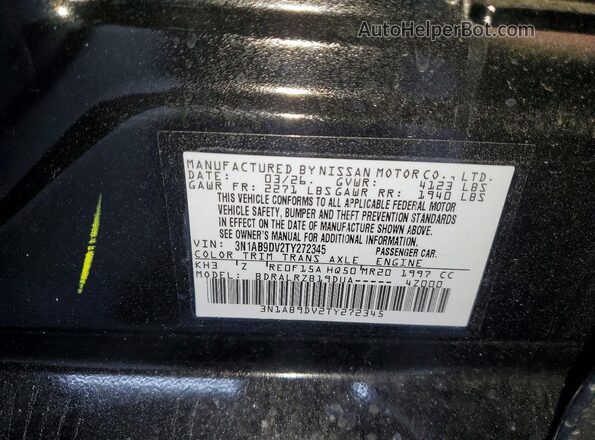 3N1AB9DV2TY272345 2026 NISSAN SENTRA Black VIN კოდის სტიკერის ხედი