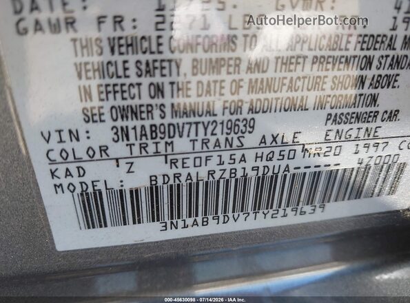 3N1AB9DV7TY219639 2026 NISSAN SENTRA Gray Շարժիչի բաժամունքի տեսք