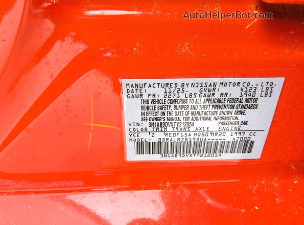 3N1AB9DVXTY212054 2026 NISSAN SENTRA Orange ძრავის განყოფილების ხედი