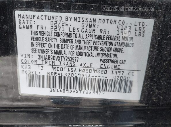 3N1AB9DVXTY253977 2026 NISSAN SENTRA Black Շարժիչի բաժամունքի տեսք