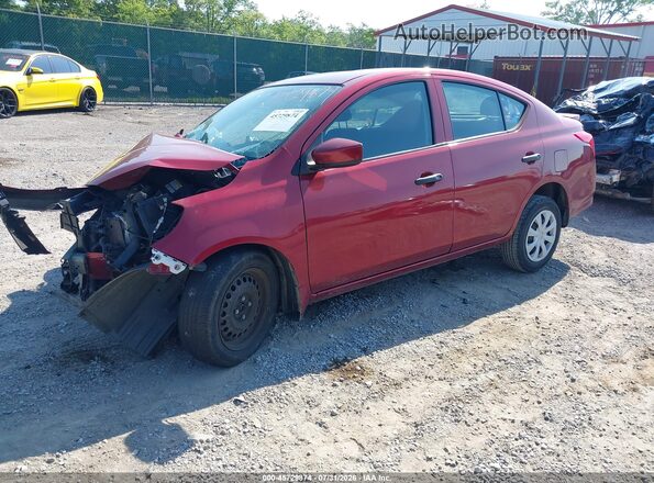 3N1CN7AP7KL822936 2019 NISSAN VERSA Maroon Vista tres cuartos delantera izquierda