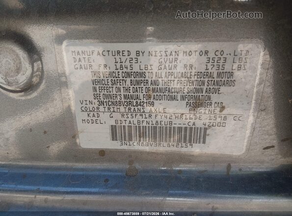 3N1CN8BV3RL842159 2024 NISSAN VERSA Gray Widok komory silnika