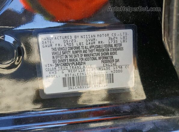 3N1CN8DV1PL845314 2023 NISSAN VERSA Black Շարժիչի բաժամունքի տեսք