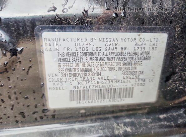 3N1CN8DV2SL830104 2025 NISSAN VERSA Black Engine compartment view