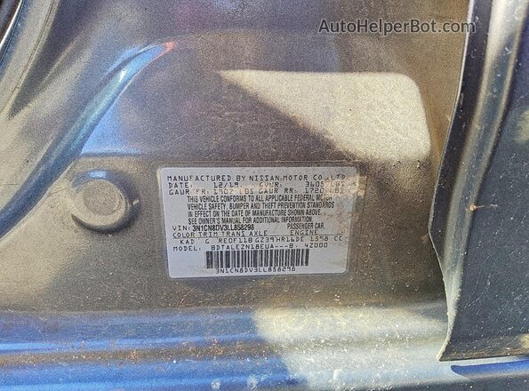 3N1CN8DV3LL858298 2020 NISSAN VERSA Gray Vista del compartimento del motor
