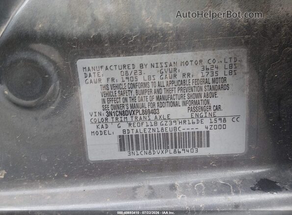 3N1CN8DVXPL869403 2023 NISSAN VERSA Gray Engine compartment view