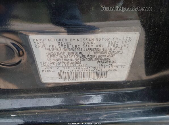 3N1CN8EV1ML849602 2021 NISSAN VERSA Black Շարժիչի բաժամունքի տեսք