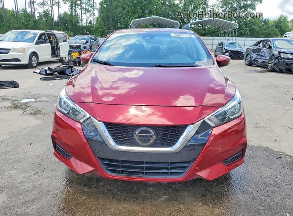 3N1CN8EV2ML849477 2021 NISSAN VERSA Burgundy წინა ხედი