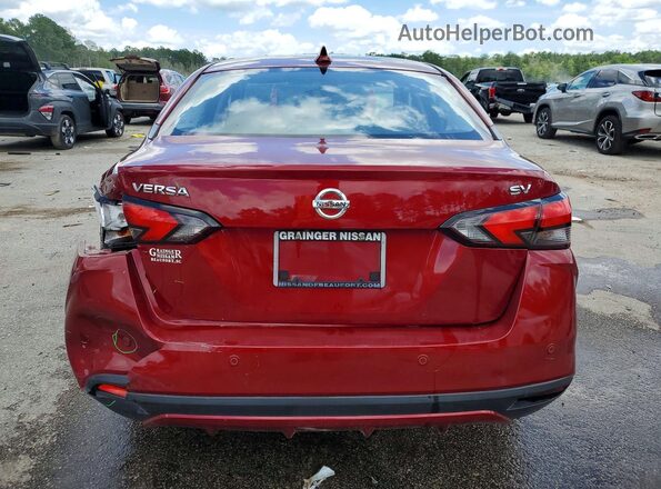 3N1CN8EV2ML849477 2021 NISSAN VERSA Burgundy უკანა ხედი
