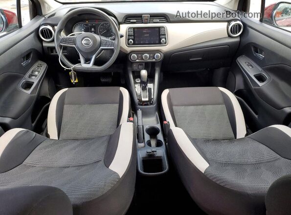 3N1CN8EV2ML849477 2021 NISSAN VERSA Burgundy წინა პანელის ხედი