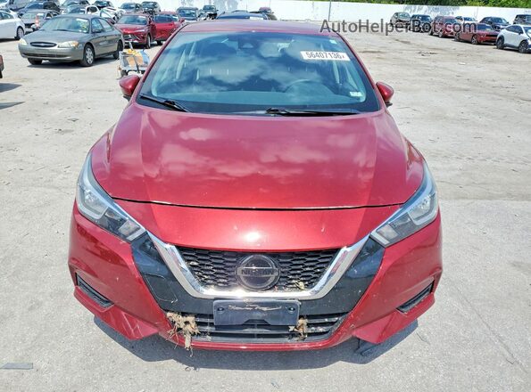 3N1CN8EV2ML889431 2021 NISSAN VERSA Бордовый Вид спереди